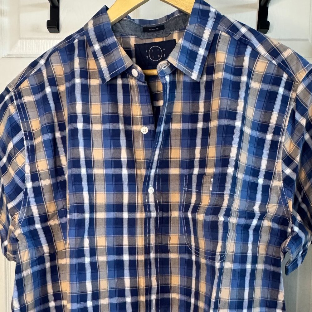 Even Tide Plaid Shirt – Blue/Yellow Check – Men’s XL